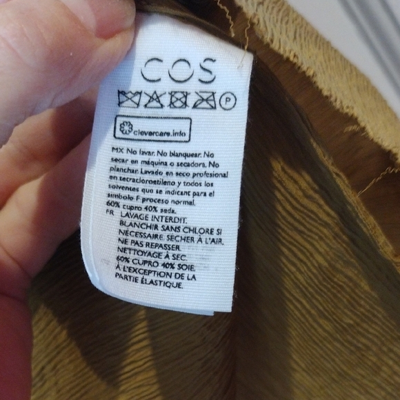 COS Cupro Silk Midi Pencil Skirt Brown Copper Luster Minimalist Size 10 - Picture 5 of 6